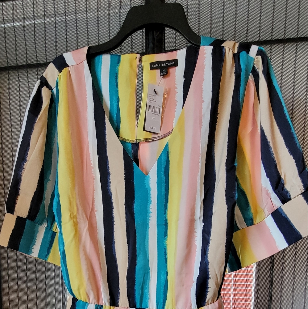 Brand new Lane Bryant multi color top with belt
